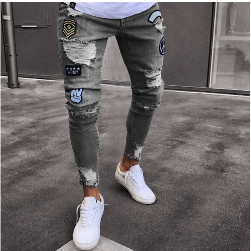 Calça Jeans Skinny Bordado